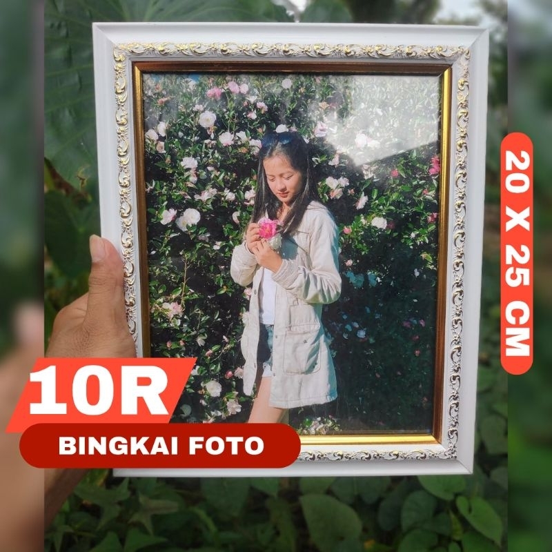 PROMO BINGKAI 10R / BINGKAI UKIR 10R / BINGKAI MOTIF UKIR WARNA PUTIH EMAS / WHITE GOLD