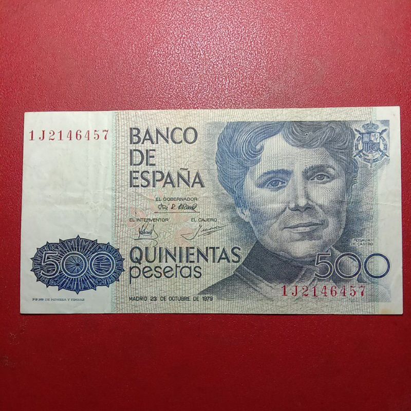 uang kertas Spanyol 500 Pesetas 1979