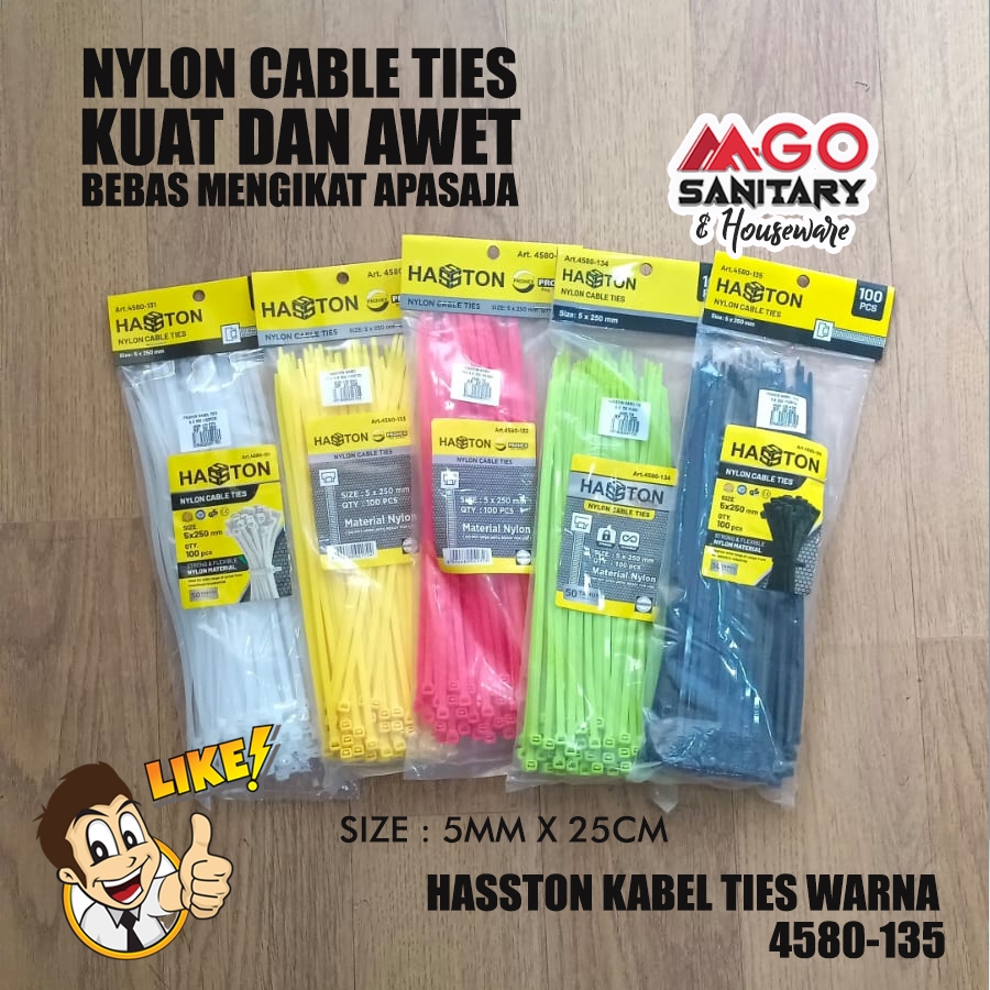 

HASSTON NYLON CABLE TIES / KABEL TIES WARNA / TALI PENGIKAT BARANG