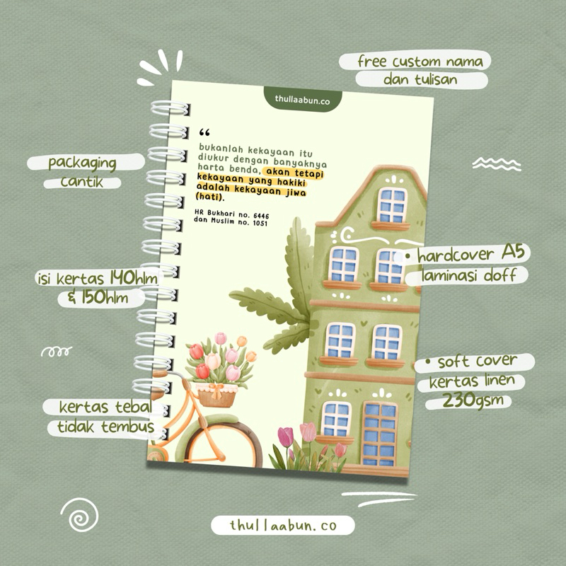 

Quotes | Notebook Spiral | Hardcover | Softcover | Custom Notebook | Hadiah Muslimah