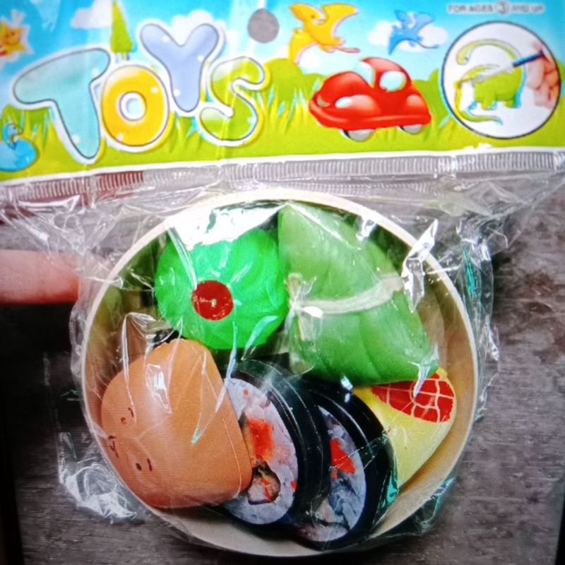 promo mainan makanan sushi makanan jepang satu set isi  6 pcs