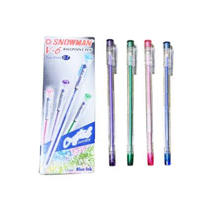 

(1PAK ISI 12PCS)SNOWMAN BALLPOINT V-6 HITAM