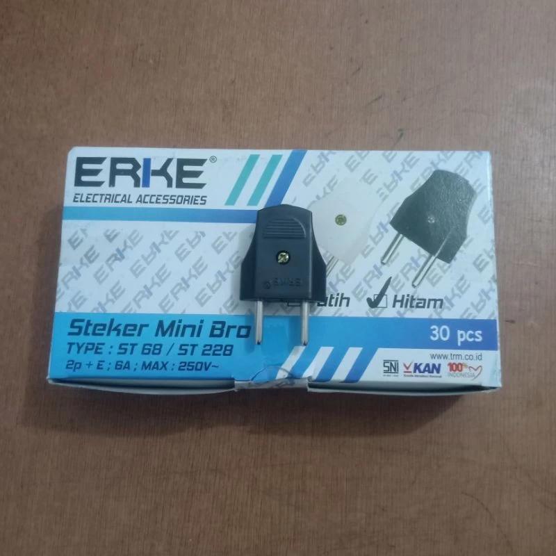 STEKER GEPENG ERKE ST 68 (HITAM) SNI ORIGINAL ERKE