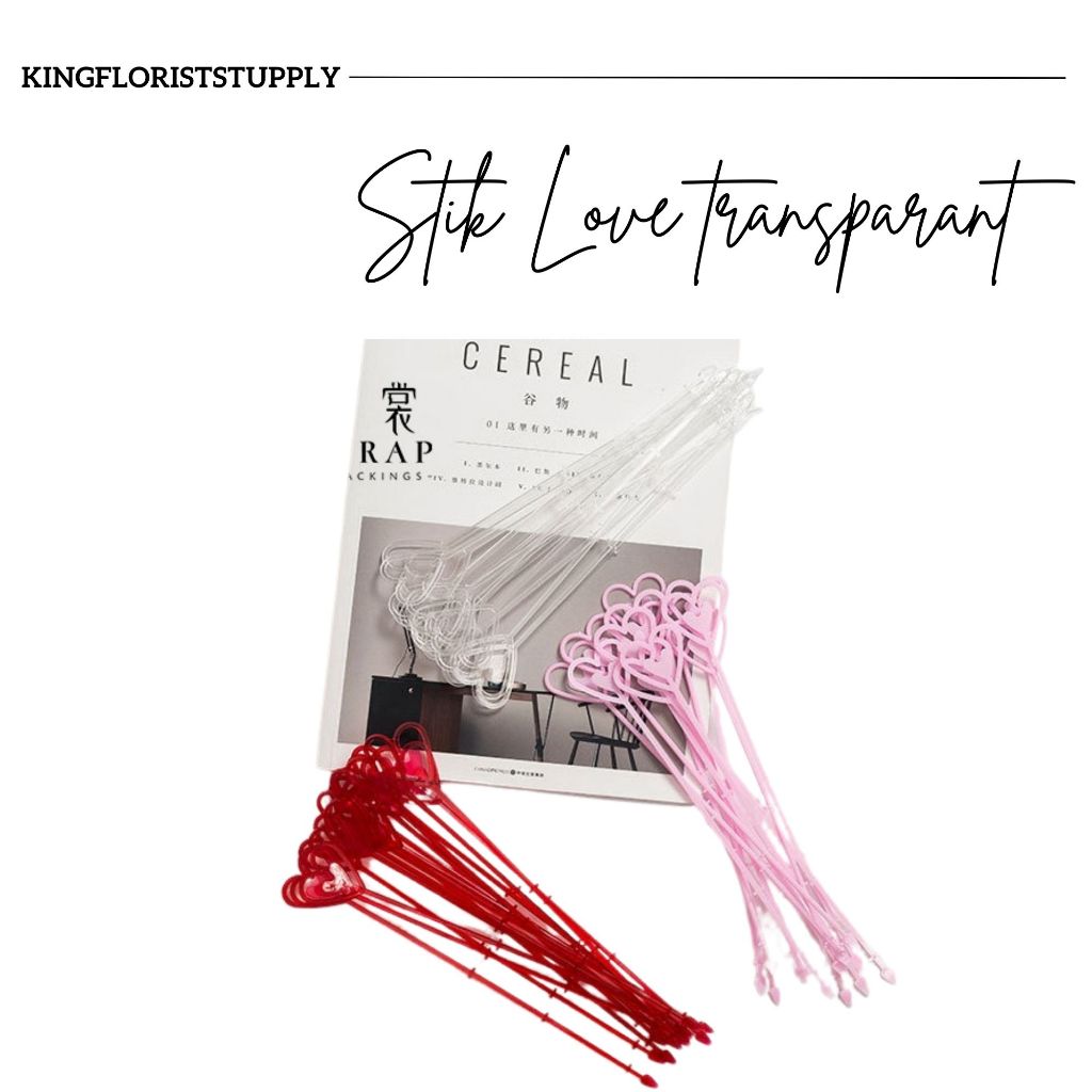 

Stik Kartu Ucapan Transparan Bentuk Hati / Stick Card Holder Heart Love Pattern / Penjepit kartu