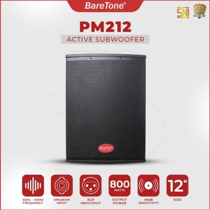 SPEAKER BARETONE SUBWOFER AKTIF PM212 / PM 212 - ORIGINAL GARANSI