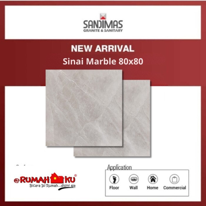 SANDIMAS LANTAI GRANIT NEW SINAI MARBLE 80X80 1dus isi 3pcs =1.92m²