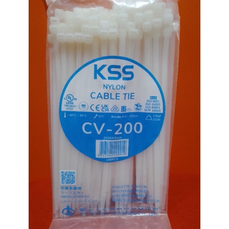 

KSS NYLON Kabel ties/cabel ties Ukuran 20cm / 203×4.6mm Warna-bening clear Isi-100pcs