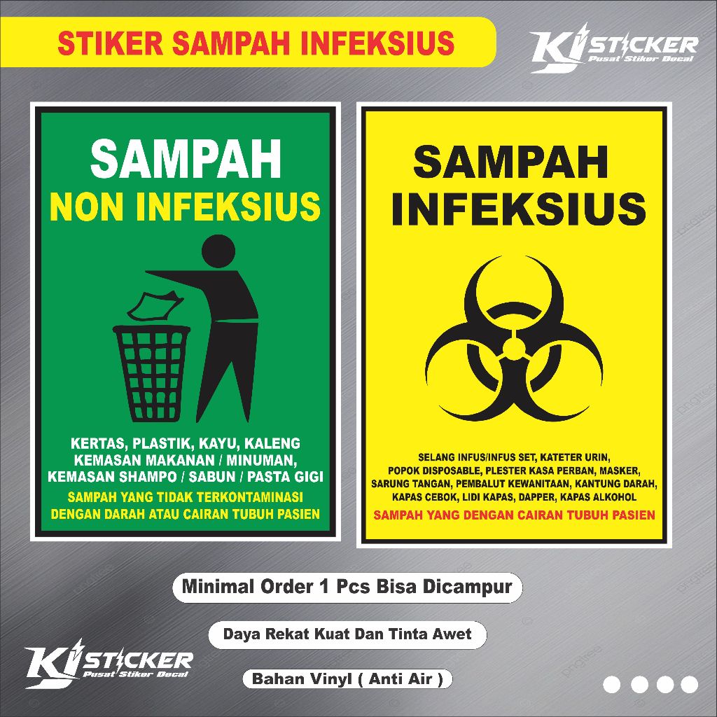 

Promo Stiker Limbah Sampah Infeksius / Limbah Sampah Non Infeksius / Sticker Medis / Stiker Limbah Medis