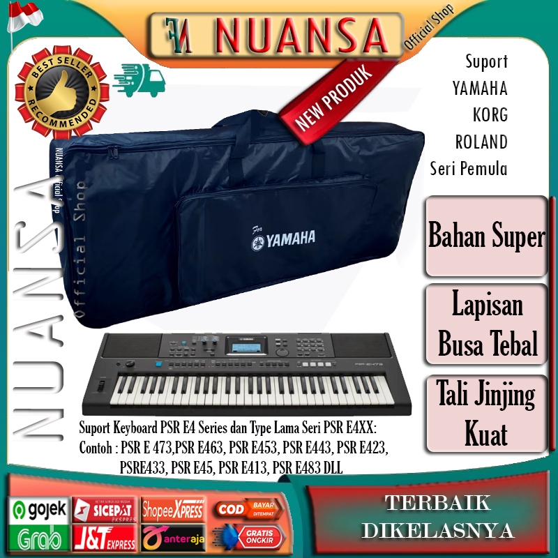 Tas Keyboard Softcase YAMAHA PSR E 473,PSR E463, PSR E453, PSR E443, PSR E423, PSRE433, PSR E45, PSR