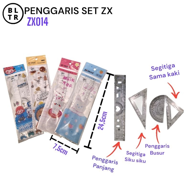

PCS//PENGGARIS SET 4IN1(ZX014)/PENGARIS BUSUR SEGITOGA SIKU SIKU/NEW ORIGINAL