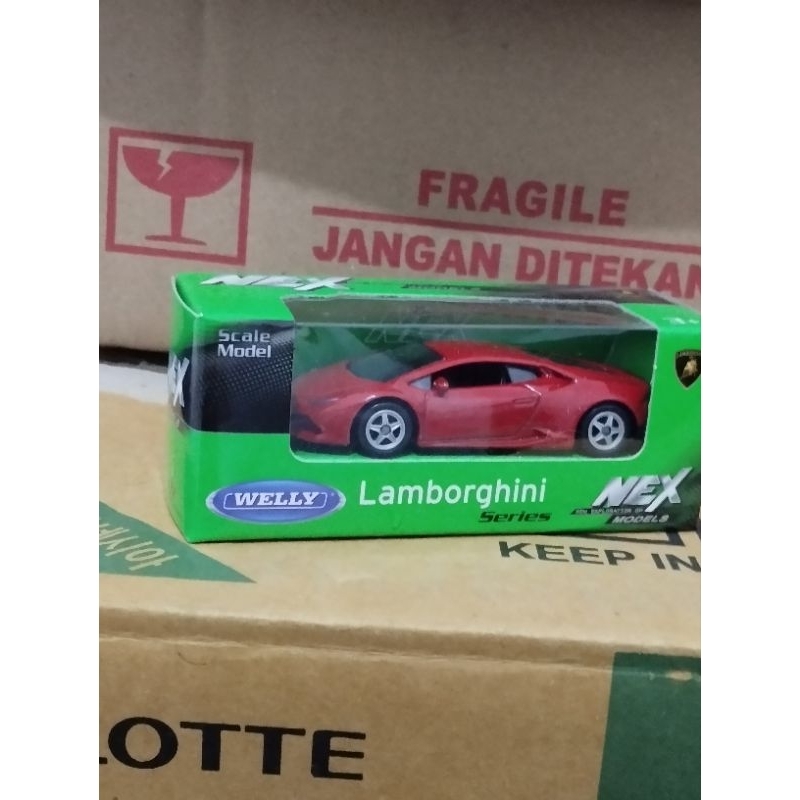Welly Nex diecast lamborghini huracan merah