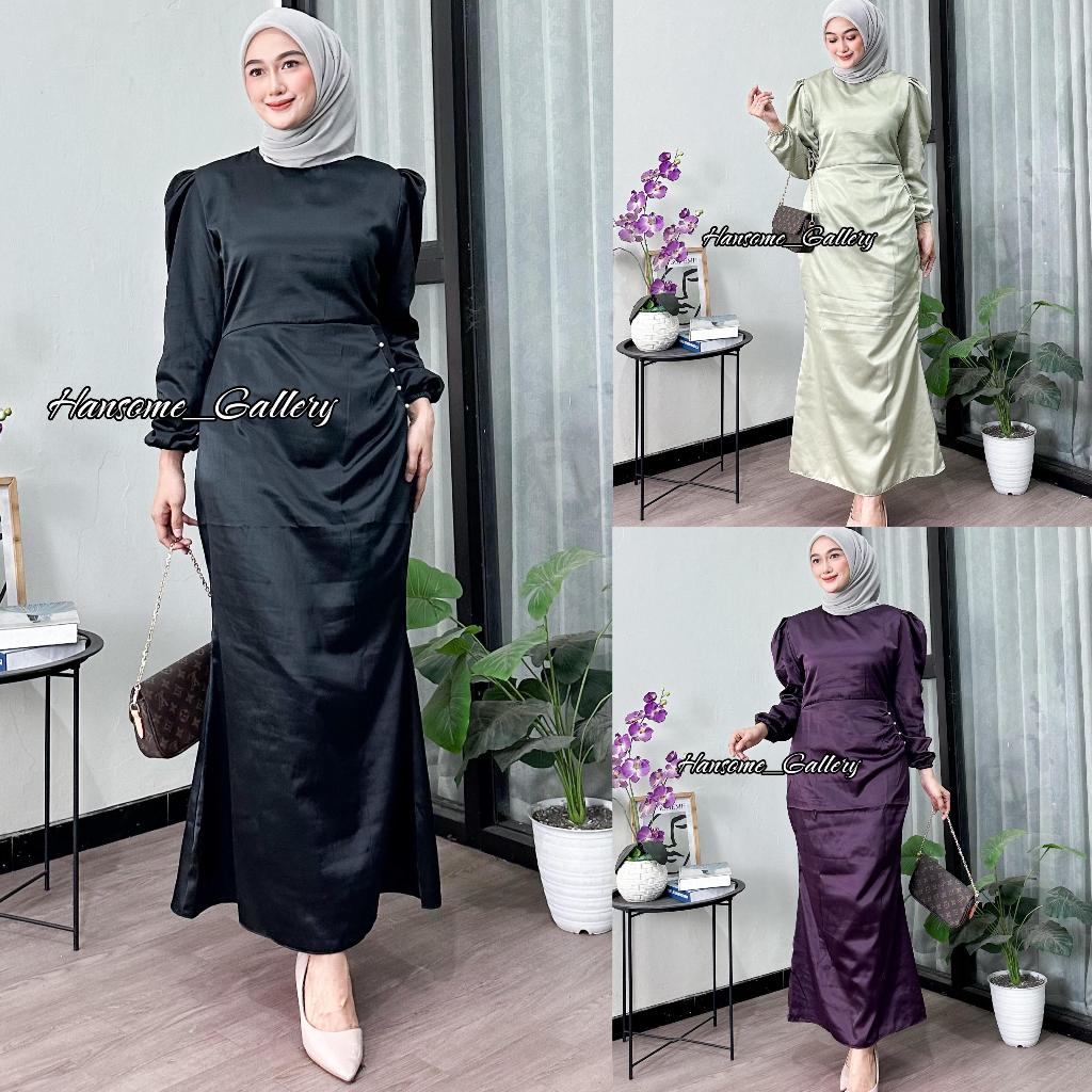 Elora Dress Satin Premium Kekinian - Dress Kondangan Terbaru - Baju Seragam Bridesmaid