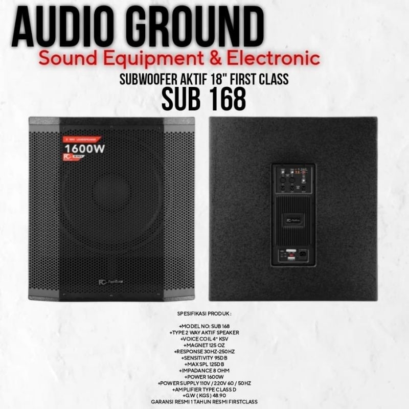 SUBWOOFER AKTIF 18" FIRST CLASS SUB 168 ORIGINAL PRODUCT