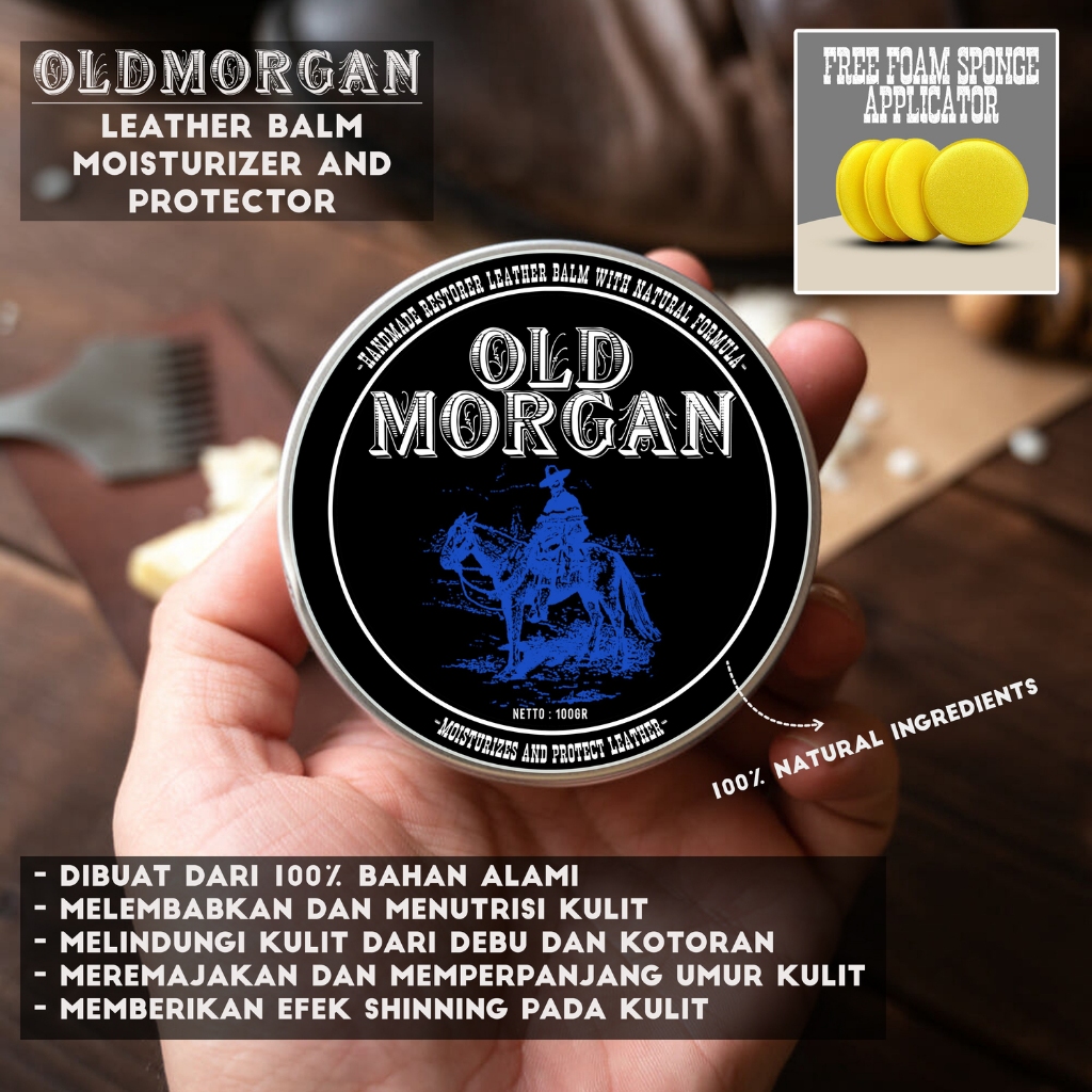Semir Sepatu Kulit | Dompet Kulit | Ikat Pinggang | Biru OldMorgan | Leather Balm | Wonder Balsam | 
