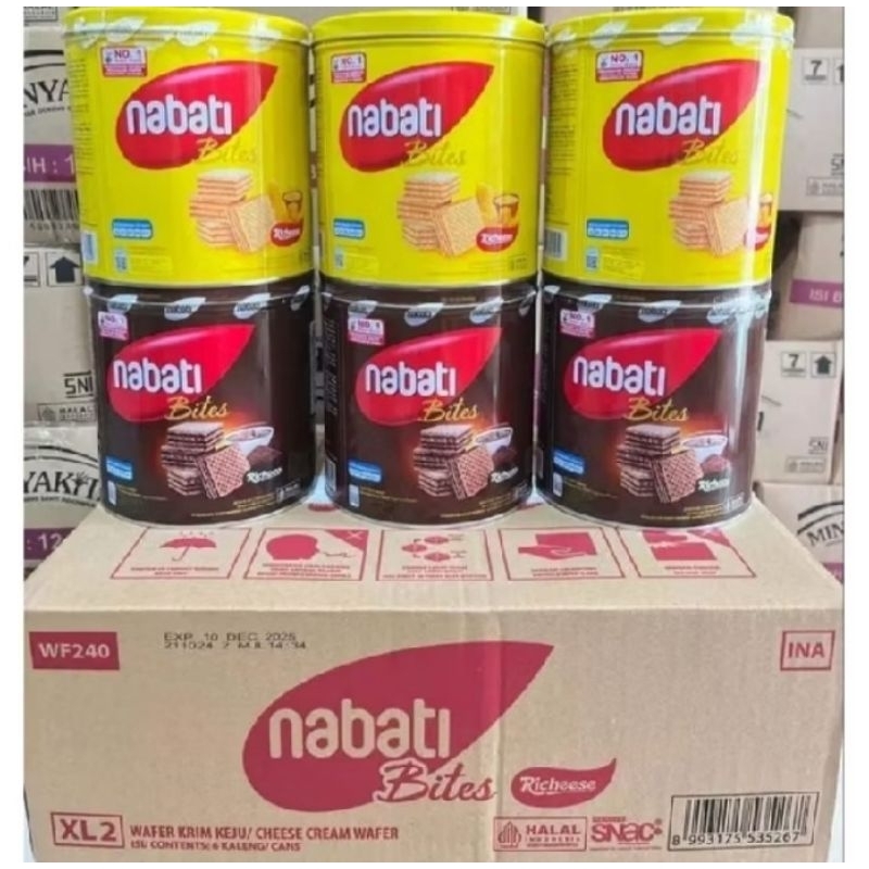 

( 1 DUS ISI 6 KALENG ) Nabati Wafer Bites Kaleng 240gr