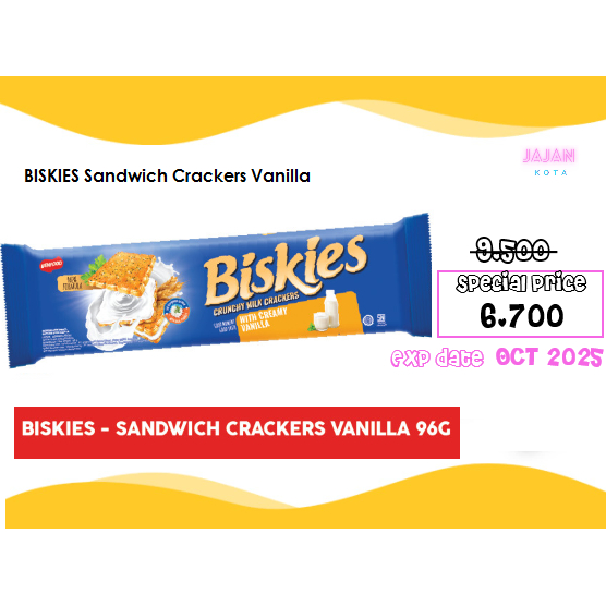 

Biskies Vanilla Sandwich Crackers 96 gram