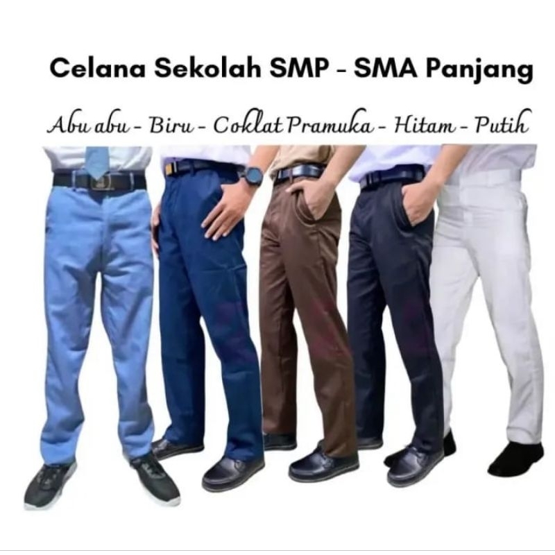 celana smp/sma bahan dril, celana SMP, celana SMA, celana pramuka smp, celana pramuka sma, celana hi