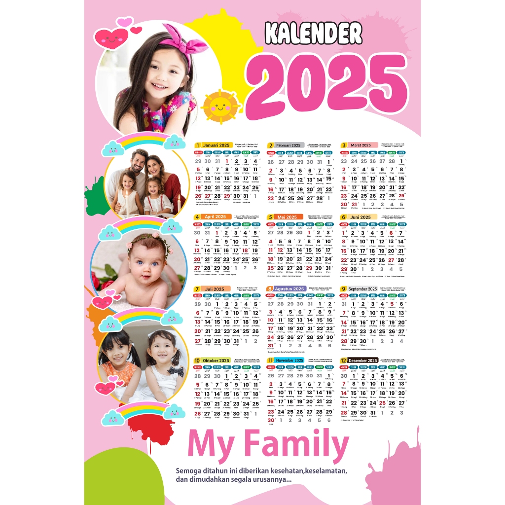 

PROSES CEPAT NEW Kalender Custom Foto 2025 Uk A3+