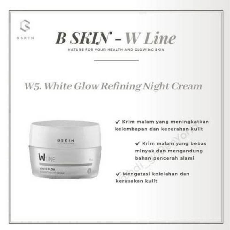 BSKIN W Line (white glow) refining Night cream
