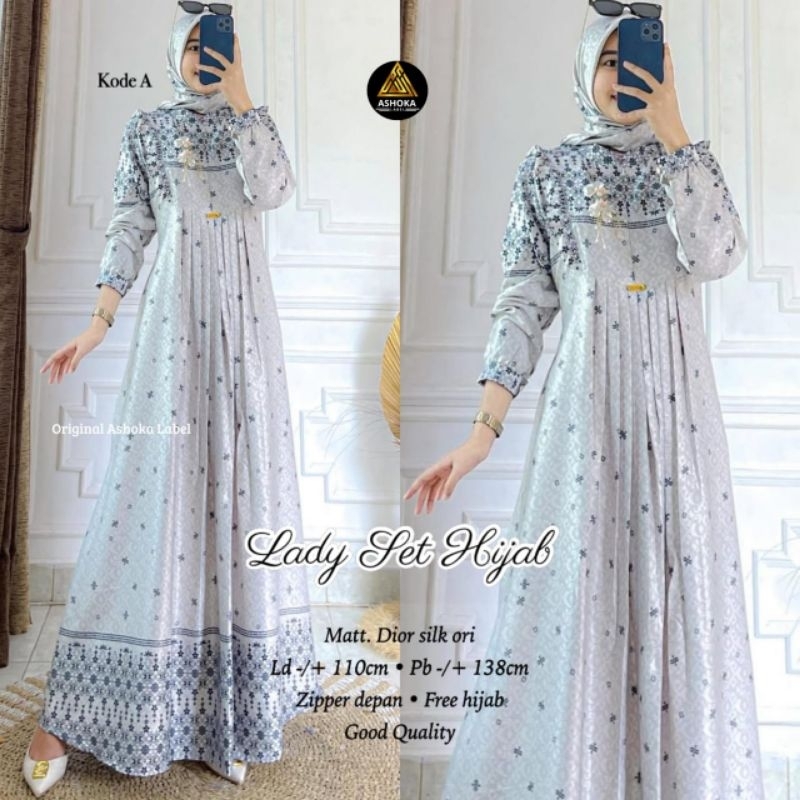 Lady Set Hijab/Setelan Hijab Dress/Dress Premium