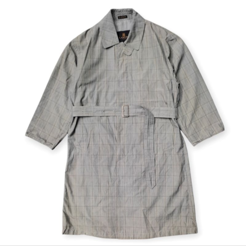 Lanvin Paris Checked Belted Coat Jacket
