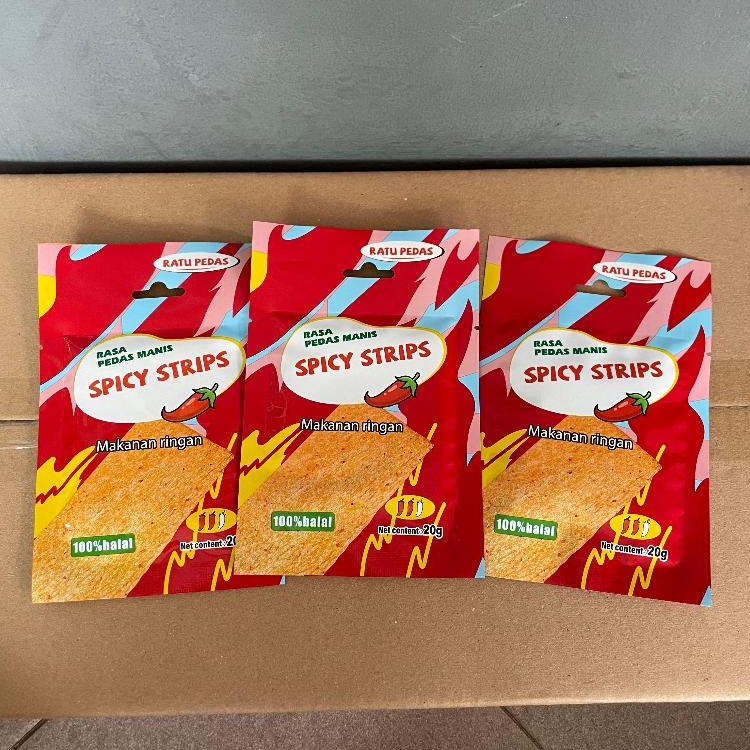 

Ay00! SPICY STRIP PEDAS MANIS RATU PEDAS 1 PACK ISI 20 X 20 GR STRIPE DAN STICK