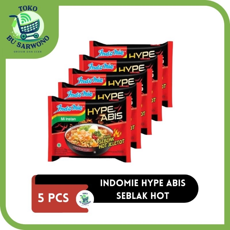 

INDOMIE HYPE ABIS SEBLAK HOT JELETOT 75 GRAM PAKET ISI 5 PCS