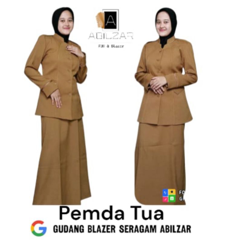 SETELAN BAJU BLAZER SERAGAM DINAS PEMDA ACEH STELAN ROK & CELANA