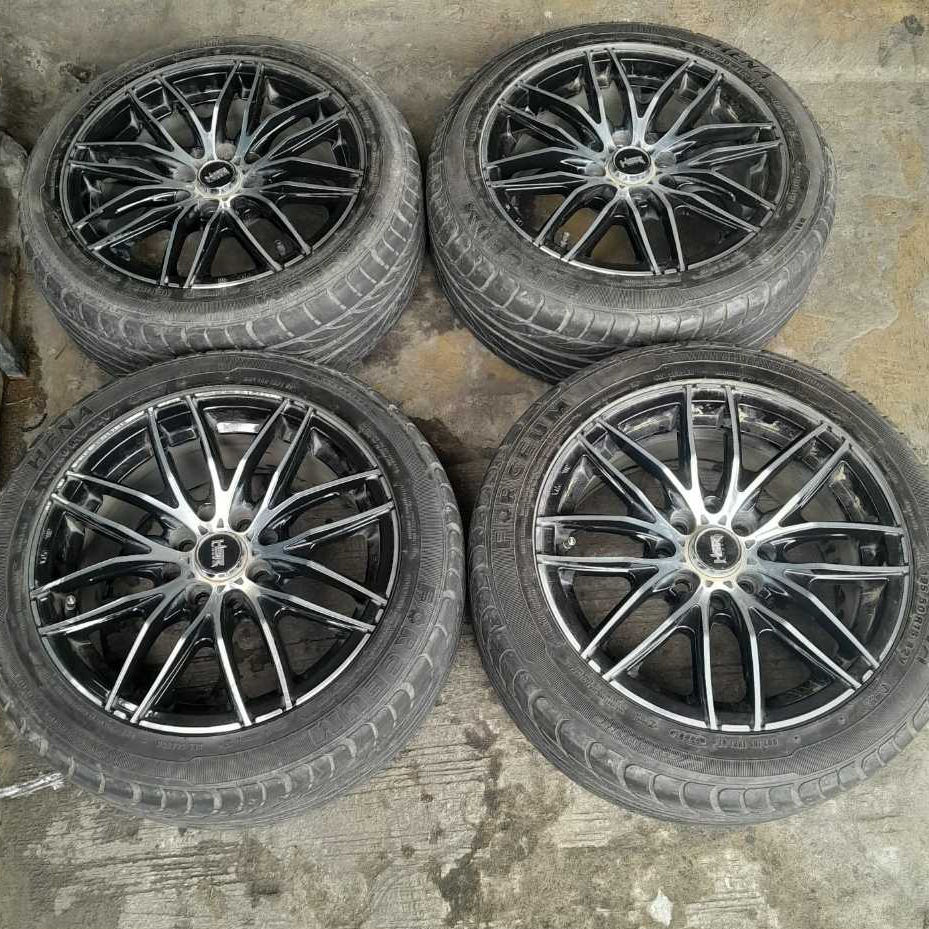 VELG MOBIL BEKAS SEKEN HSR NAPLES RING 15 EBAR 7 PCD 8X100-114 ET 40 B-P + BAN HEXA 195 50 R15 VELG 
