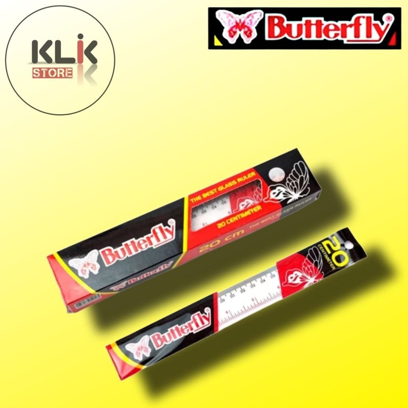 

Penggaris Butterfly 20cm / Garisan Mistar Ruler Plastik