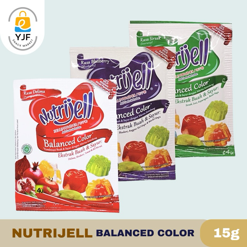 

Nutrijell Jelly Balanced Color PCS / Agar Agar Balanced Color Sirsak / Delima / Blueberry - 15g