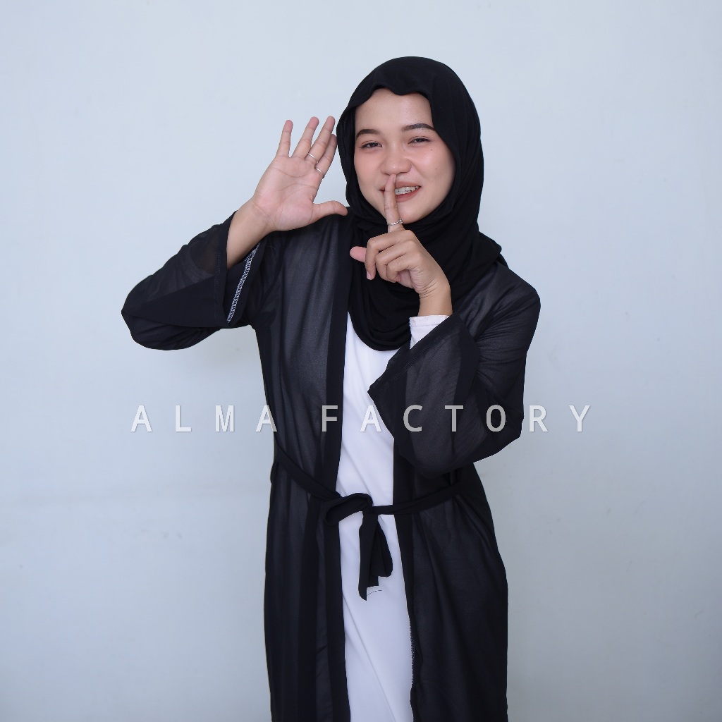 LONG CARDIGAN CERUTY BABYDOLL OUTER LENGAN PANJANG BAHAN CERUTY