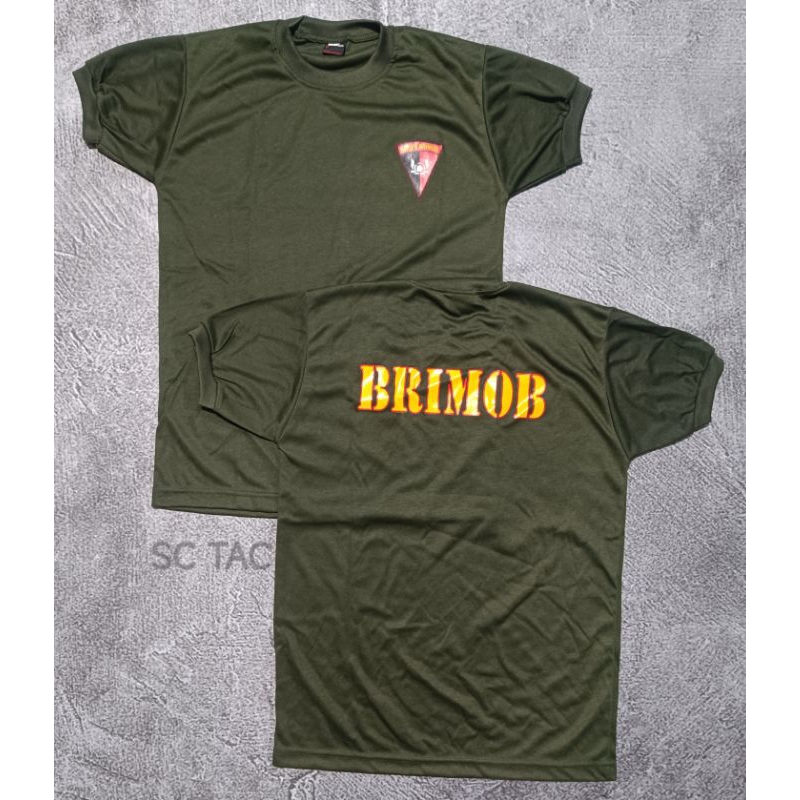 Kaos Brimob Pendek Hijau/Kaos PDO Brimob Hijau/Kaos Daleman Hijau Brimob