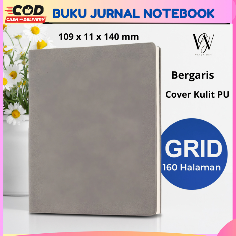 

Buku Tulis Catatan Jurnal Bergaris Notebook Notepad Cover PU Leather 160 Halaman