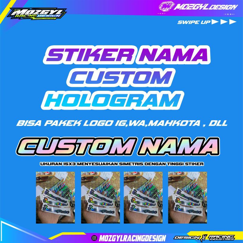

CUSTOM STIKER NAMA HOLOGRAM