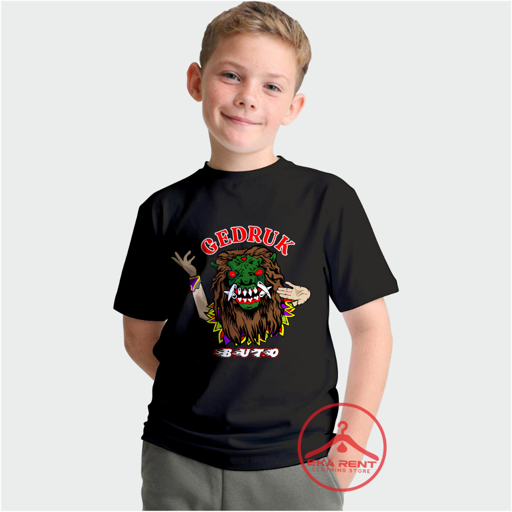Baju Kaos Anak Tari Buto Gedruk Lengan Pendek