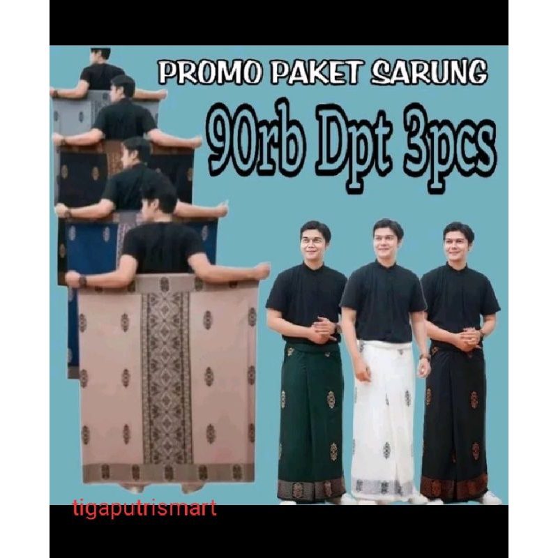 paket hemat 3 pcs sarung batik sarang tawon sarung Gus Iqdam motif kekinian