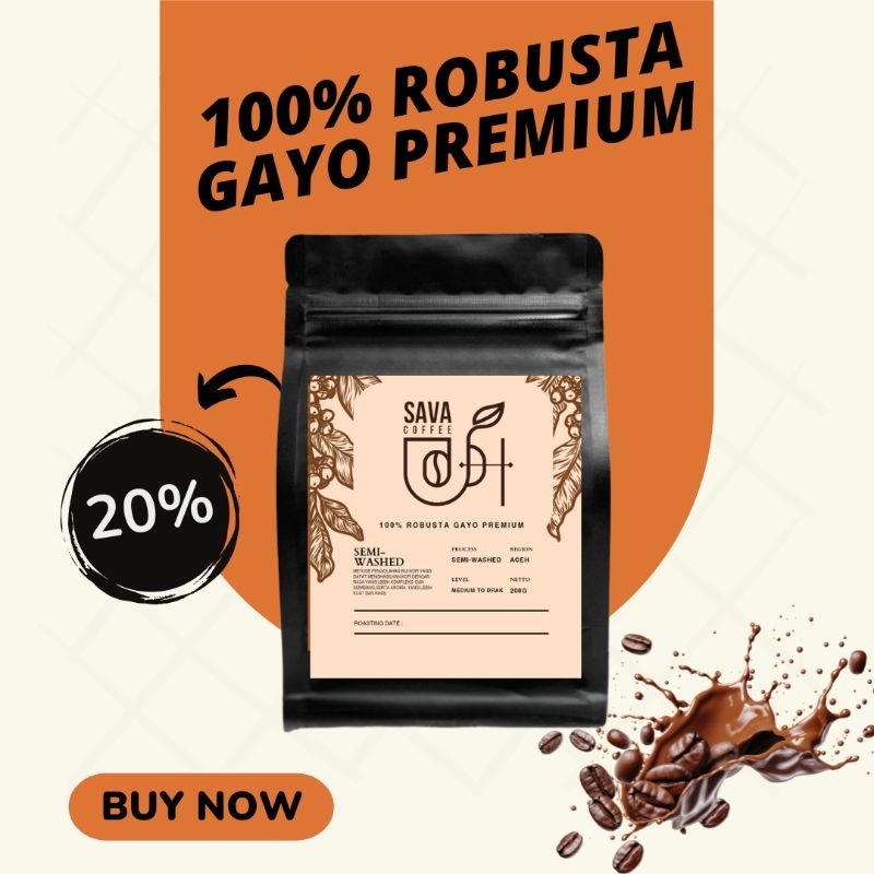 

Kopi Gayo Premium Semi-Washed 100% Robusta dari SAVA COFFEE Roastery - Bubuk, Black, Natural, Espresso, Susu