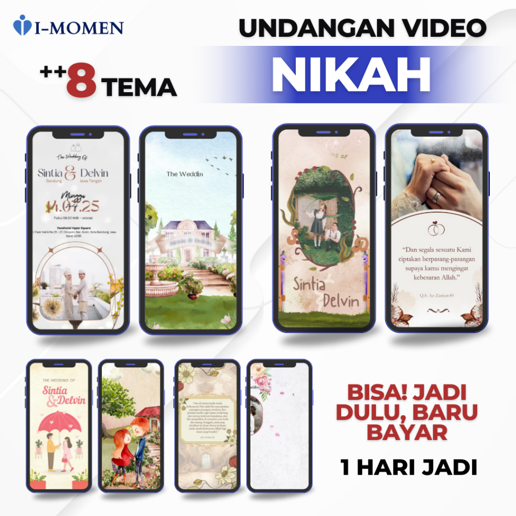 Undangan Digital Video Pernikahan | Web Tema 3D | Dengan Foto