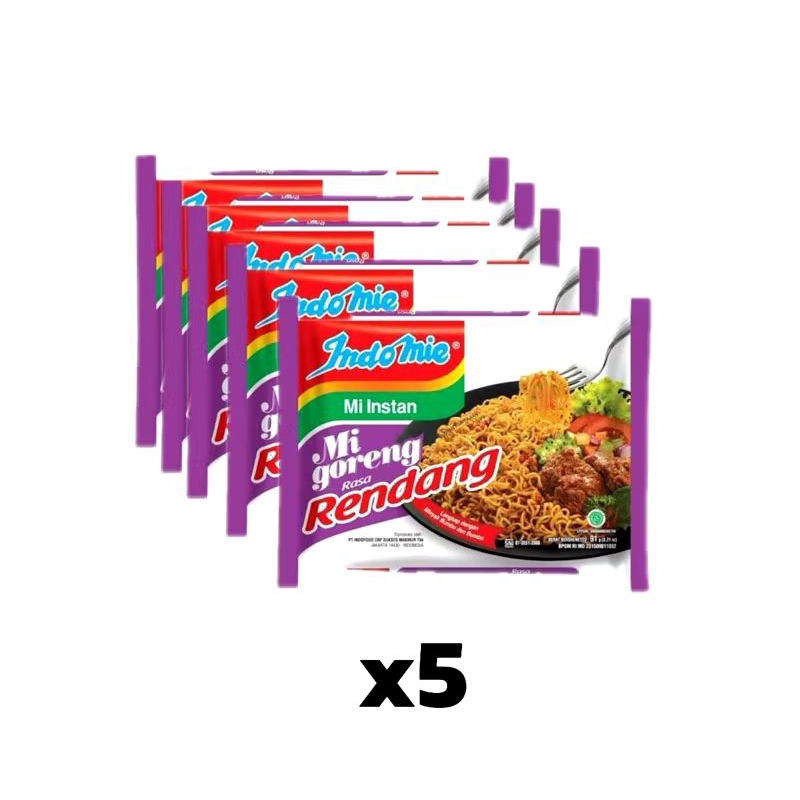 

Indomie Mie Instan Goreng Rendang 5 pcs