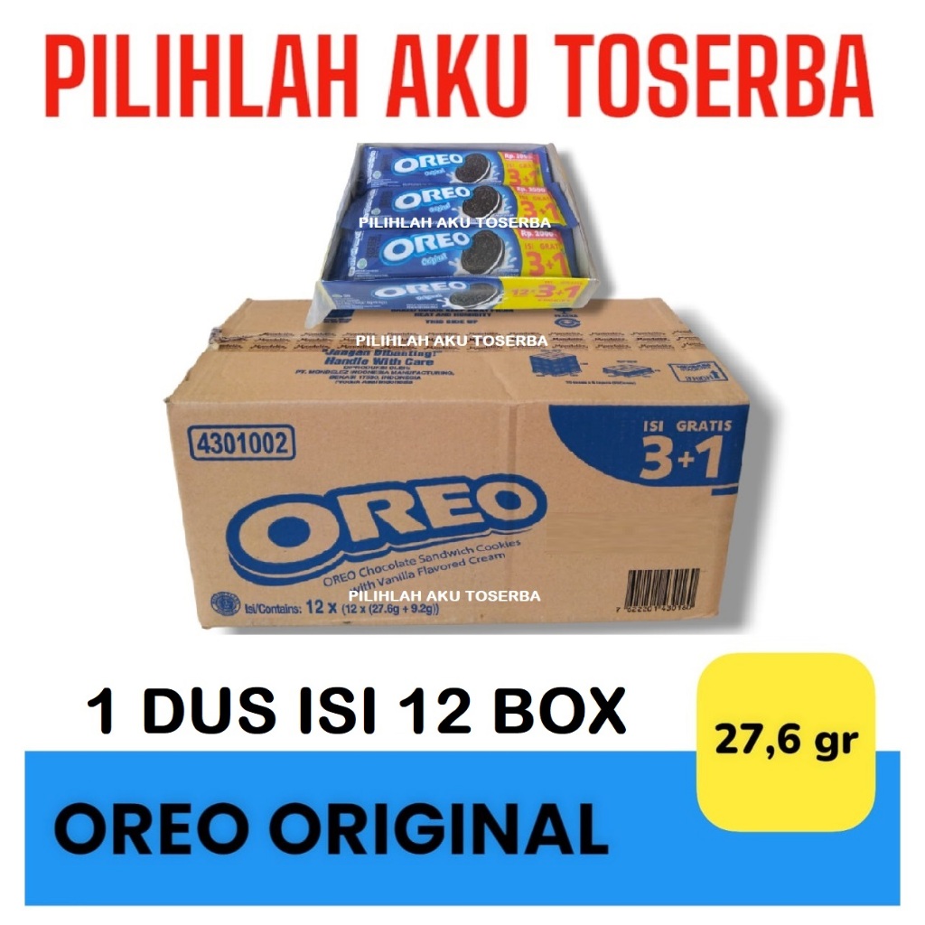 

Biskuit Oreo Original Krim Vanilla 12 x 27 gr ( HARGA 1 DUS ISI 12 BOX )