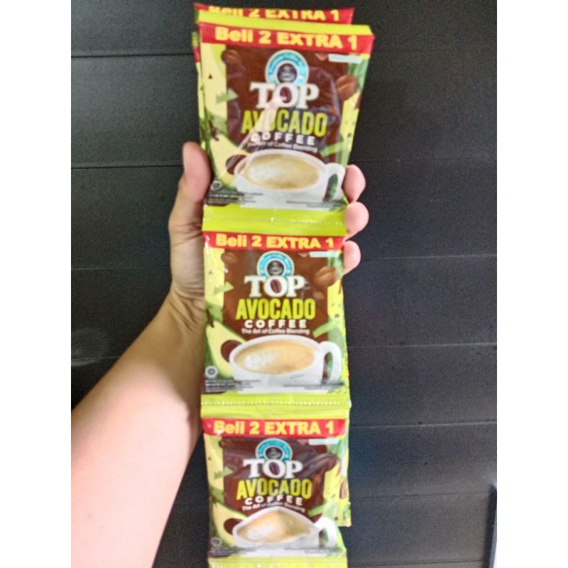 

Top Coffee Avocado Kemasan 1 Renceng isi 15 Sachet