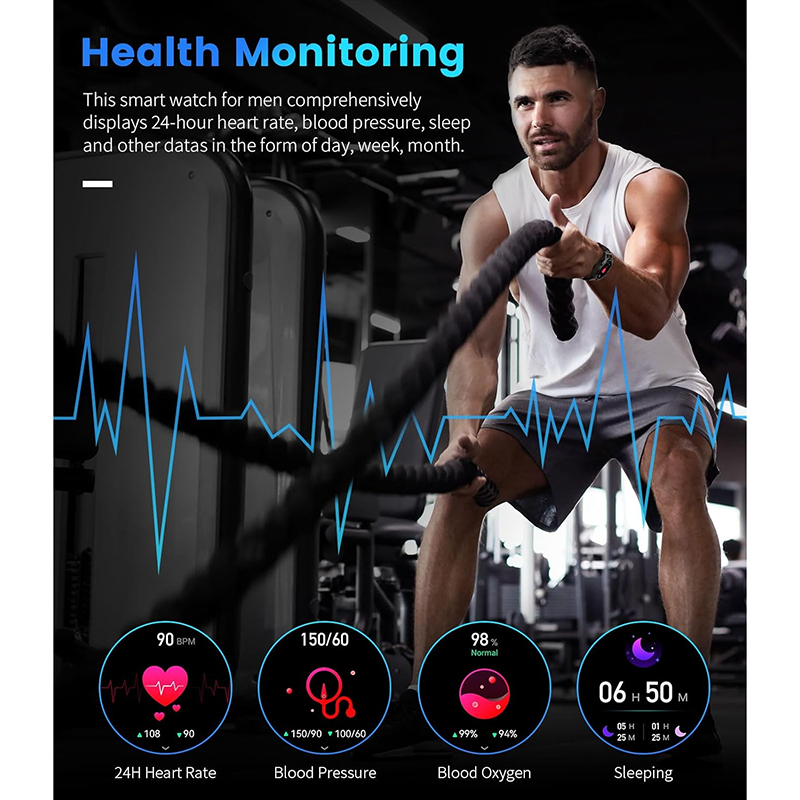 RB9 LIGE Jam Tangan Pintar Panggilan Bluetooth Pria 100+ Jam Tangan Olahraga Multifungsi Kebugaran