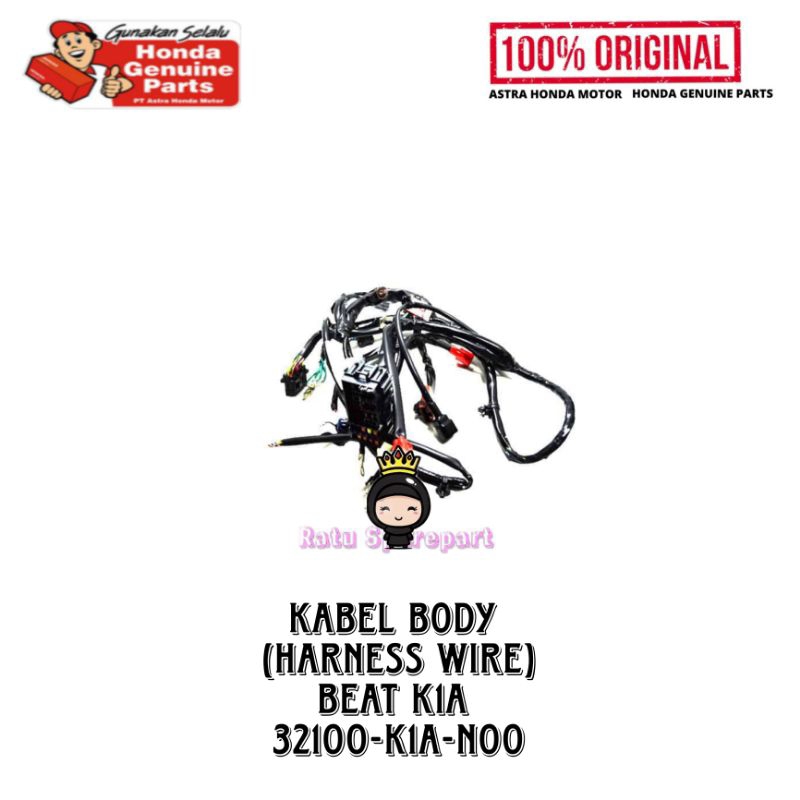 Kabel Body (Harness Wire) Honda BeAT K1A Original - 32100K1AN00 - Kabel Body BeAT K1A CBS NON ISS Or
