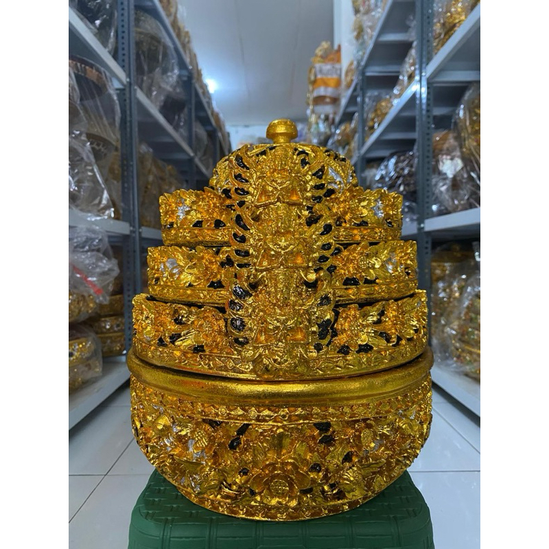 Bokor fiber motif dewi tumpuk 3 kualitas ORI size 28cm prada elit