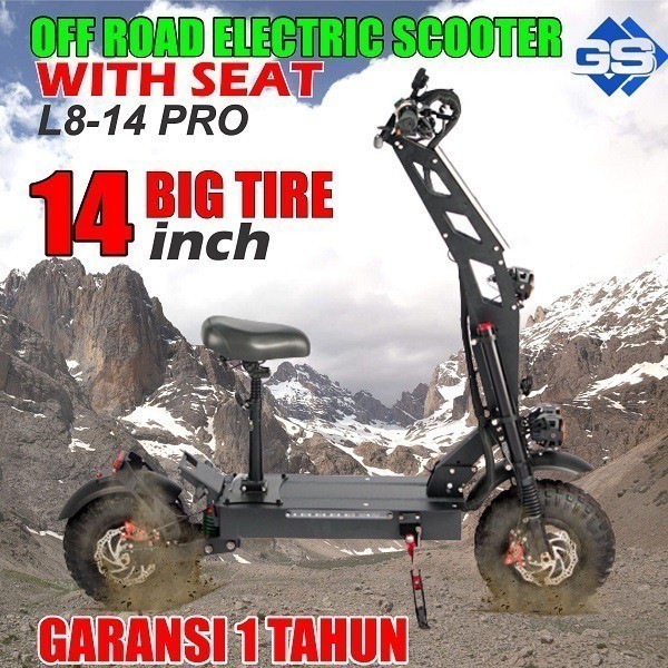 ELECTRIC SCOOTER 14 INCH BIG TIRE WITH SEAT TERBARU 