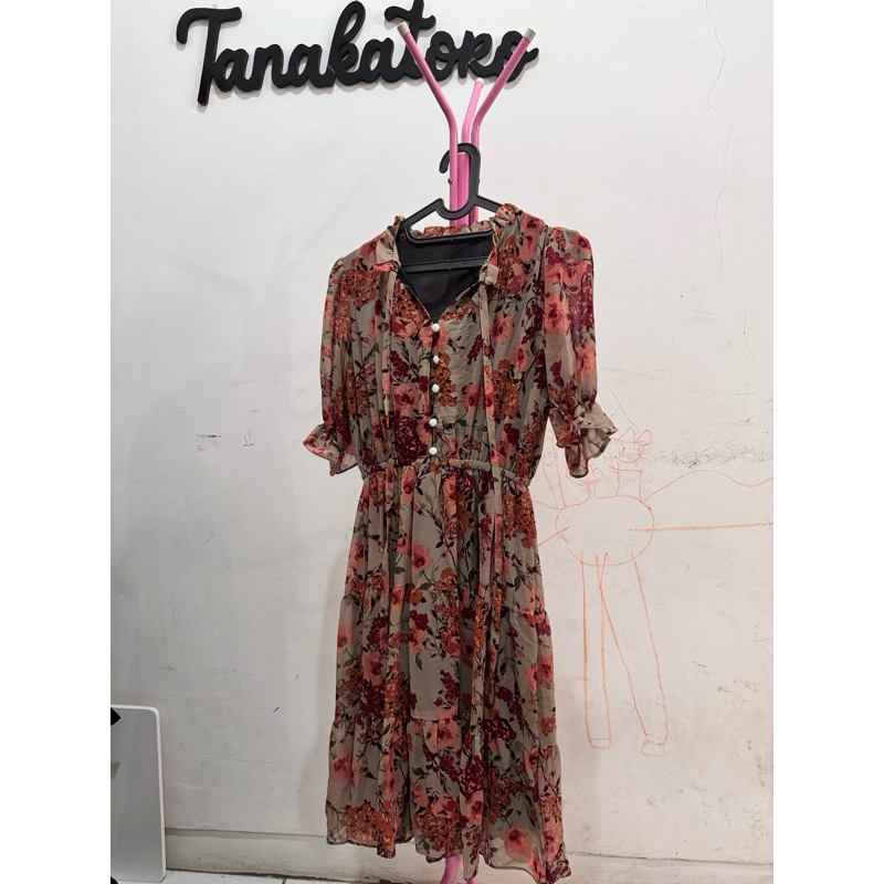 dress bunga korea pl