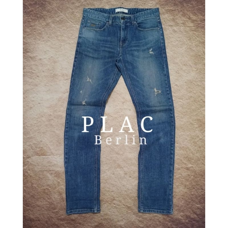 Jeans pria keren PLAC BERLIN tebal ngaret second preloved