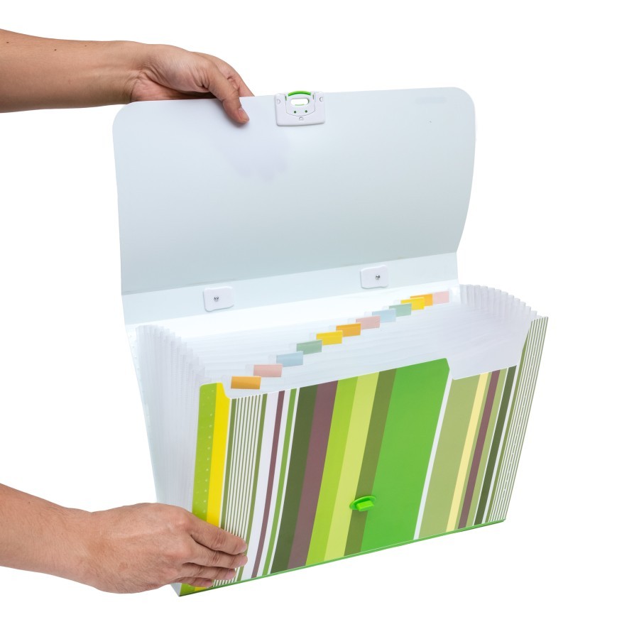 

Bantex PP Fancy Stripes Expanding File 13 pocket Folio #3608 15