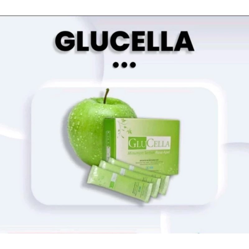 Glucella HWI minuman serbuk rasa apel untuk nutrisi kulit, mengandung kolagen, L-glutathion, ekstrak